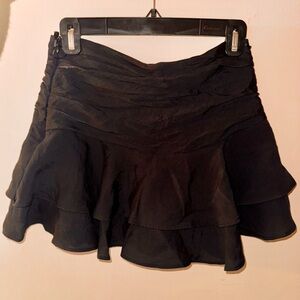 Zara black ruffle mini skort